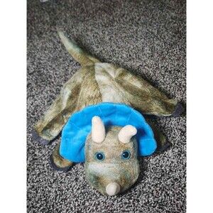 Caltoy Triceratops Plush Dinosaur Hand Puppet Blue Frill Stuffed Animal Toy